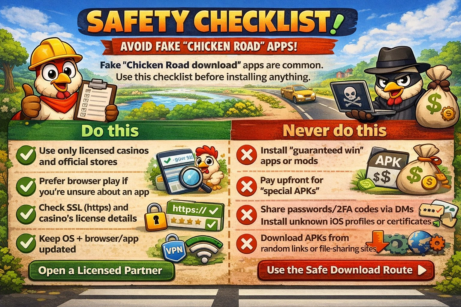 Éviter les fausses applications Chicken Road